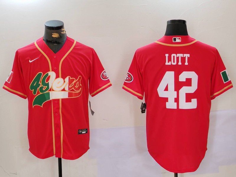 Men San Francisco 49ers #42 Lott Red Second generation Mexican Joint Name 2024 Nike Limited NFL Jersey style 1